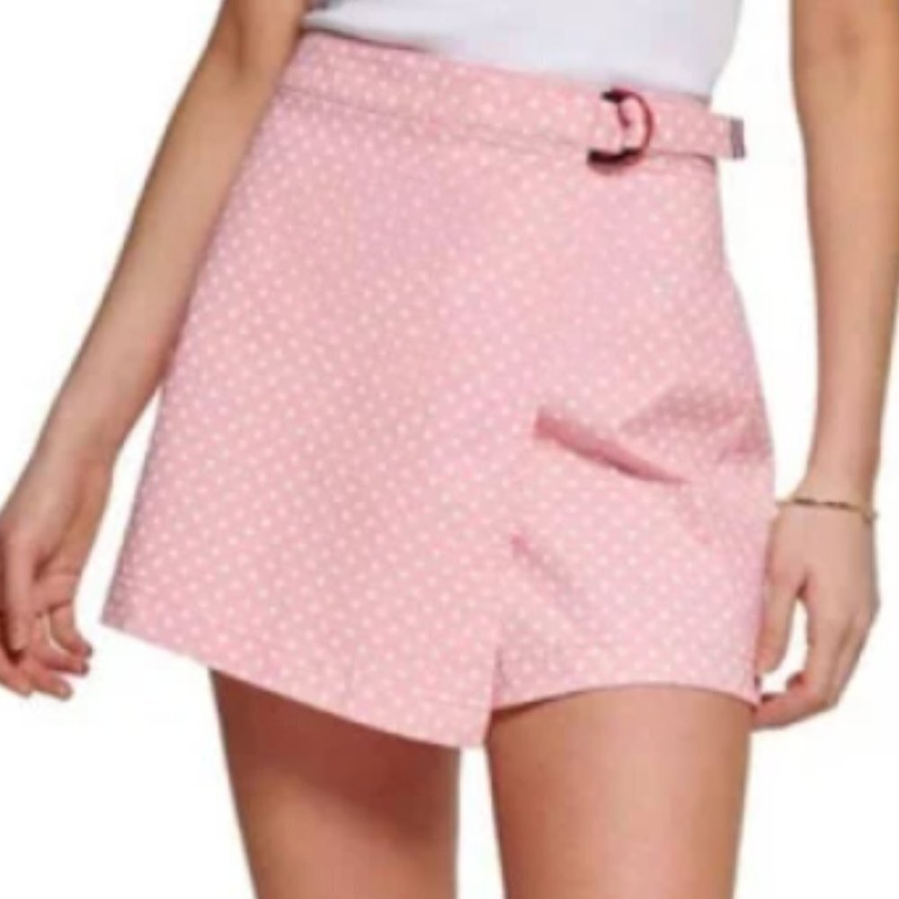 Tommy Hilfiger Pink Polka Dot Faux Wrap Hollywood Shorts - Pink White - size 2 - Picture 12 of 12